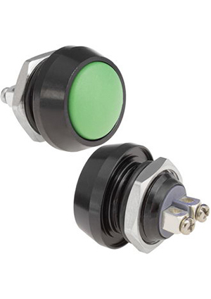 GQ12B-10/B/G/N off-(on), Кнопка антивандальная без подсветки RUICHI GQ12B-10/B/G/N, 1NO, ОFF-(ON) бе