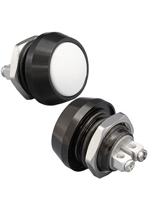 GQ12B-10/B/W/N off-(on), Кнопка антивандальная без подсветки RUICHI GQ12B-10/B/W/N, 1NO, ОFF-(ON) бе