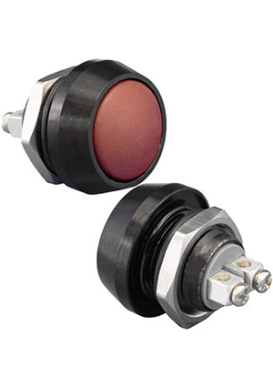 GQ12B-10/B/R/N off-(on), Кнопка антивандальная без подсветки RUICHI GQ12B-10/B/R/N, 1NO, ОFF-(ON) бе