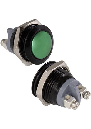GQ16B-10/B/G/N off-(on), Кнопка антивандальная без подсветки RUICHI GQ16B-10/B/G/N, 1NO, ОFF-(ON) бе