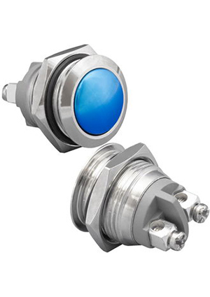 GQ16B-10/Bl/N off-(on), Кнопка антивандальная без подсветки RUICHI GQ16B-10/Bl/N, 1NO, ОFF-(ON) без