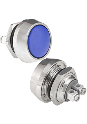 GQ12B-10/Bl/N off-(on), Кнопка антивандальная без подсветки RUICHI GQ12B-10/Bl/N, 1NO, ОFF-(ON) без