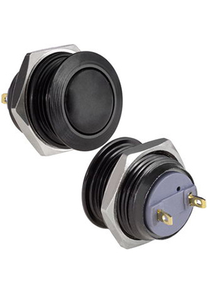 GQ16B-10/J/B/B/N off-(on), Кнопка антивандальная без подсветки RUICHI GQ16B-10/J/B/B/N, 1NO, ОFF-(ON