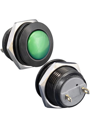 GQ16B-10/J/B/G/N off-(on), Кнопка антивандальная без подсветки RUICHI GQ16B-10/J/B/G/N, 1NO, ОFF-(ON