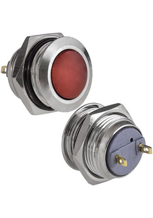 GQ16B-10/J/R/N off-(on), Кнопка антивандальная без подсветки RUICHI GQ16B-10/J/R/N, 1NO, ОFF-(ON) бе