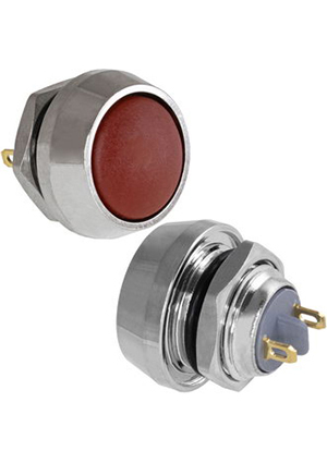 GQ12B-10/J/R/N off-(on), Кнопка антивандальная без подсветки RUICHI GQ12B-10/J/R/N, 1NO, ОFF-(ON) бе