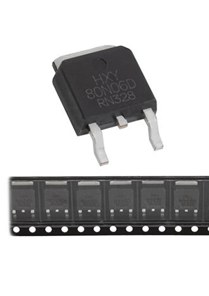 HXY80N06D, HXY80N06D HXY полевой транзистор (MOSFET), N-канал, 60 В, 80 А, 8 мОм, 33 нКл, TO-252 (DP