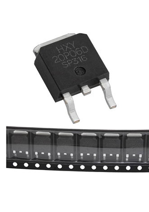 IRFR5305, IRFR5305TRPBF HXY полевой транзистор (MOSFET), P-канал, -60 В, -20 А, 72 мОм, 48 нКл, TO-2
