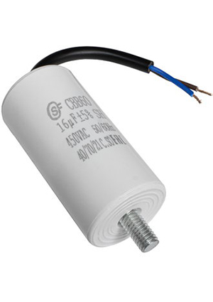 CBB60 16uF 450V WIRE+SCREW (SAIFU), �������� ����������� SAIFU CBB60, 16 ���, 450 �, � �������� � �