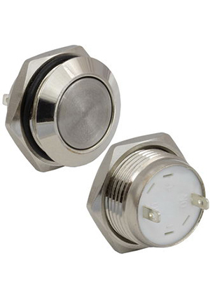 GQ19TF-10/J/N off-(on), Кнопка антивандальная без подсветки RUICHI GQ19TF-10/J/N, OFF-(ON), рабочая