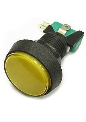GMSI-4B-C no(nc)+nc(no) yellow, Кнопка GMSI круглая RUICHI 4B-C с LED подсветкой 12 В, 5 А, 30 мОм,