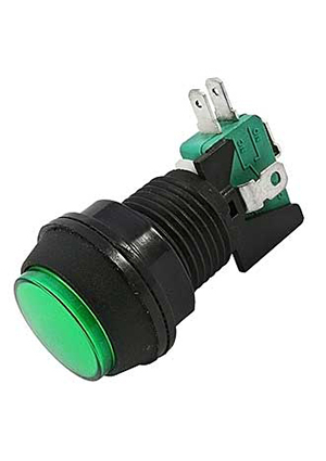 GMSI-7B-C no(nc)+nc(no) green, Кнопка GMSI круглая RUICHI 7B-C с LED подсветкой 12 В, 5 А, 30 мОм, 2