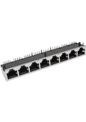 TJ9-10P8-08 cетевая розетка, Разъём RJ RUICHI TJ9-10P8-08 cетевая розетка, 8 гнезд