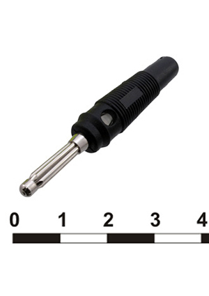 10-0076 black, Штекер RUICHI 10-0076 чёрный, винтовое крепление