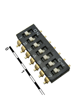 SWD 4-7, DIP-������������� RUICHI, ����� SWD 4-7, 30 ���, 7 (ON-OFF) � ����� 2,54 ��, 4.45�18.74�9.8