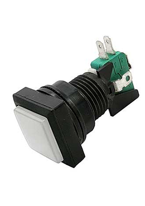 GMSI-5B-S no(nc)+nc(no) white, Кнопка GMSI квадратная RUICHI 5B-S с LED подсветкой 12 В, 5 А, 30 мОм