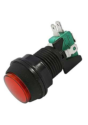 GMSI-7B-C no(nc)+nc(no) red, Кнопка GMSI круглая RUICHI 7B-C с LED подсветкой 12 В, 5 А, 30 мОм, 250