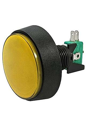 GMSI-1B-C no(nc)+nc(no) yellow, Кнопка GMSI круглая RUICHI 1B-C с LED подсветкой 12 В, 5 А, 30 мОм,