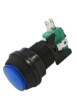 GMSI-7B-C no(nc)+nc(no) blue, Кнопка GMSI круглая RUICHI 7B-C с LED подсветкой 12 В, 5 А, 30 мОм, 25