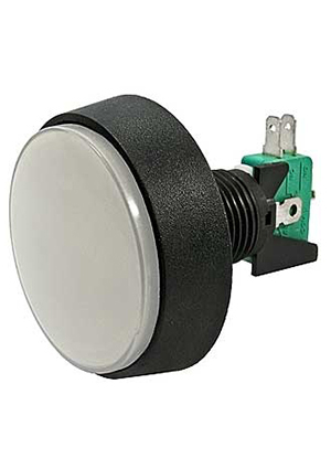 GMSI-1B-C no(nc)+nc(no) white, Кнопка GMSI круглая RUICHI 1B-C с LED подсветкой 12 В, 5 А, 30 мОм, 2