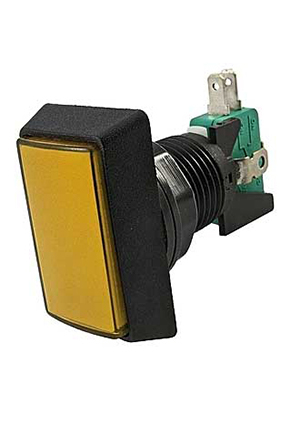 GMSI-3B-R no(nc)+nc(no) yellow, Кнопка GMSI прямоугольная RUICHI 3B-R с LED подсветкой 12 В, 5 А, 30