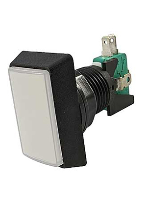 GMSI-3B-R no(nc)+nc(no) white, Кнопка GMSI прямоугольная RUICHI 3B-R с LED подсветкой 12 В, 5 А, 30