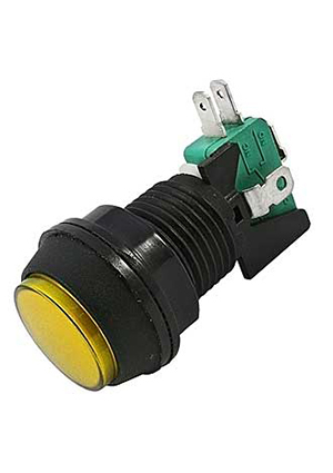 GMSI-7B-C no(nc)+nc(no) yellow, Кнопка GMSI круглая RUICHI 7B-C с LED подсветкой 12 В, 5 А, 30 мОм,