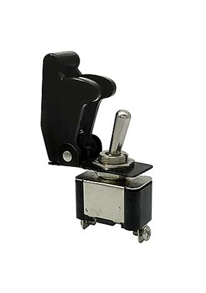 SAC-01 BLACK KN3A-01, Тумблер двухпозиционный однополюсный RUICHI KN3A-01 с черным предохранительным