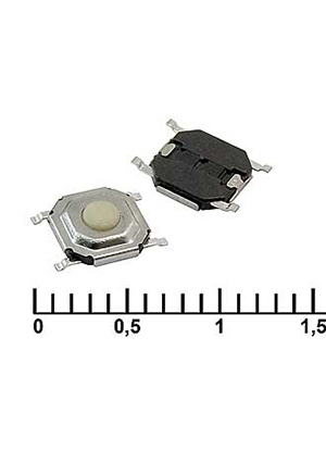 IT-1187 (4x4x1.5), Тактовая кнопка RUICHI IT-1187, 4.1x4.1x1.5 мм, OFF-(ON), 50 мА, 12 В, 100 мОм