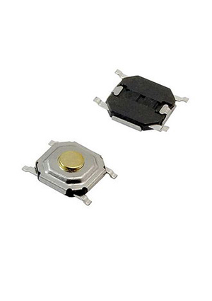 IT-1187U (5x5x1.5), Тактовая кнопка RUICHI IT-1187U, 5.2x6.2x1.5 мм, OFF-(ON), SPST, 50 мА, 6 В, 100