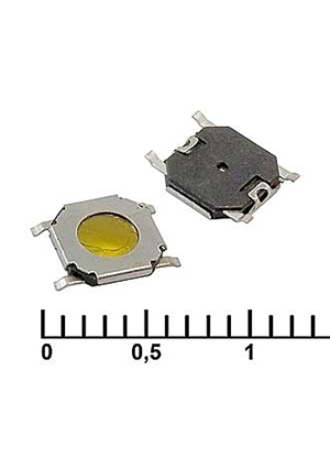 IT-1187N (5x5x0.8), Тактовая кнопка RUICHI IT-1187N, 6.4x5.2x0.8 мм, без толкателя, 50 мА, 12 В, 100