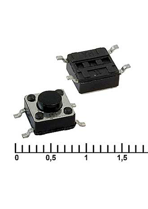 IT-1102W (6x6x4.3), Тактовая кнопка RUICHI IT-1102W, 6x6x4.3 мм, OFF-(ON), 50 мА, 12 В, 100 мОм