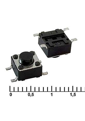 IT-1102WA (6x6x5), Тактовая кнопка RUICHI IT-1102WA, 6x6x5 мм, OFF-(ON), 50 мА, 12 В, 100 мОм