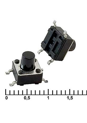 IT-1102WB (6x6x7), Тактовая кнопка RUICHI IT-1102WB, 6x6x7 мм, OFF-(ON), 50 мА, 12 В, 100 мОм
