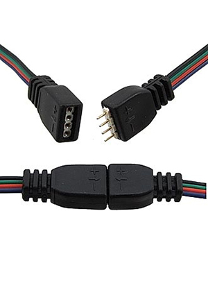 LED4P black 0,3 m,      RUICHI, LED 4P,  ,  0,3