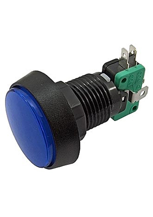 GMSI-4B-C no(nc)+nc(no) blue, Кнопка GMSI круглая RUICHI 4B-C с LED подсветкой 12 В, 5 А, 30 мОм, 25
