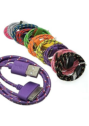 USB to iPhone4 Round braid 1m,     USB RUICHI  iPhone4  1 