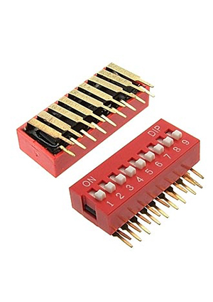 DA09R, DIP-  RUICHI DA09R, 25 , 24 , 50 , 9 (ON-OFF)   2,54 , 6.7