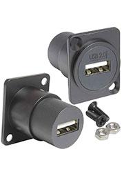 USB2.0 A(F)-A(F) PS, Панельный модуль (переходник) передачи данных USB RUICHI USB 2.0 A(F)-A(F) PS,