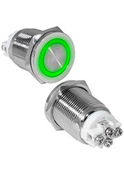 GQ19PF-10ZE/G/N off-on, Кнопка антивандальная RUICHI GQ19PF-10ZE/G/N, OFF-ON, рабочая температура -2
