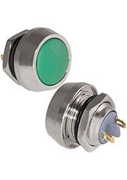 GQ12B-10/J/G/N off-(on), Кнопка антивандальная без подсветки RUICHI GQ12B-10/J/G/N, 1NO, ОFF-(ON) бе