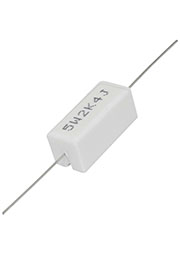 RX27-1 2.4 кОм 5W 5% / SQP5, Мощный постоянный резистор XIN HUA RX27-1 2.4 кОм 5W 5% / SQP5, керамо-