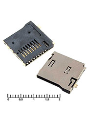micro-SD SMD 9pin ejector, Держатель карты памяти RUICHI micro-SD SMD 9pin ejector, 9 контактов