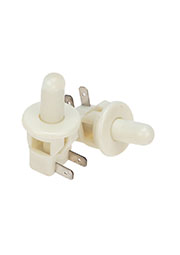36-3020, Выключатель-кнопка 250V 2.5А (2с) ON-(OFF)  Б/Фикс  белый  (PBS-19С) (мебельная)