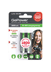 ����������� ������� GoPower HR6 AA BL2 NI-MH 1800mAh (2/20/240)