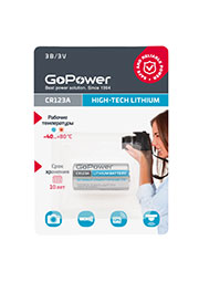  GoPower  b CR123A  b  BL1 Lithium 3V 1500mAh   (1 8 80)