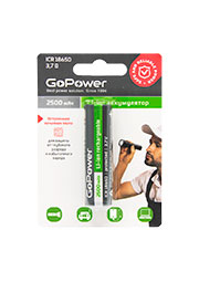 ����������� Li-ion GoPower ICR18650 BL1 3.7V 2500mAh �/� ���.����. (1/