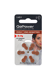  GoPower ZA312 BL6 Zinc Air (6 60 600 3000)