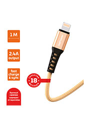 ������ GoPower GP02L USB (m)-Lightning (m) 1.0� 2.4A ������ ������� (1