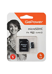   microSD GoPower 4GB Class10 15 / V10  